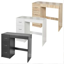3 Drawer Wooden Office Table - Various Colours