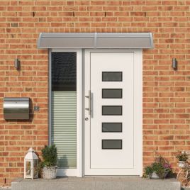 Polycarbonate Rain Shelter Door Awning - Silver