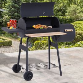 Portable Charcoal Barbeque With Grill Steel And Offset Smoker