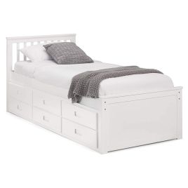 Maisie Captains Single Bed with Underbed and Drawers - White