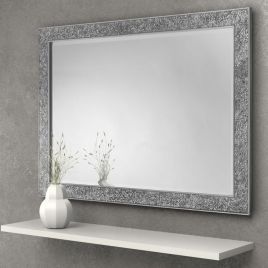 Staccato Classic Design Fragment Frame Wall Mirror - Silver