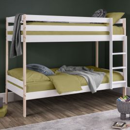 Nova Two Tone Classic Kids Bunk Bed - White & Pine
