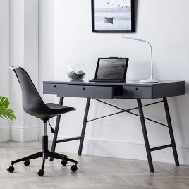 Trianon Scandinavian Design Computer Desk With Drawer - Grey