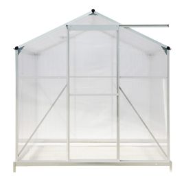 Aluminium Hobby Greenhouse with Base and Window Opening 190x253.5x195cm
