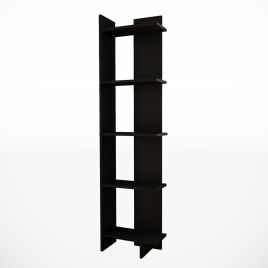 Industrial 5-Tier Corner Bookshelf Shelf Unit, Black