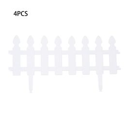 Plastic Picket Garden Fence Path Border, Set of 4