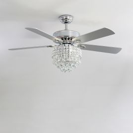 Modern Crystal 3-Light Ceiling Fan with Remote