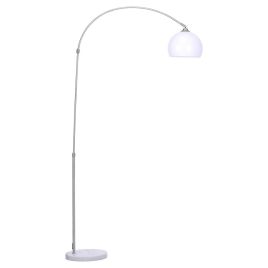 4ft Adjustable Arch LED Floor Lamp With Marble Base-White