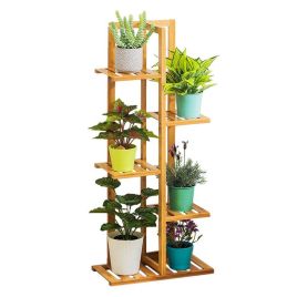 Natural Wood Plant Flower Display Stand Bonsai Pot Shelf Storage Racking