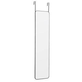 Rounded Corners Door Hanging Full-Length Mirror Black Framed