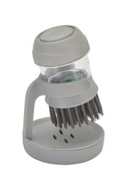Dish Pot Brush with Soap Dispenser,Grey