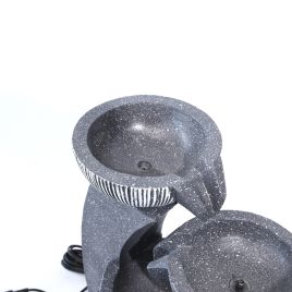 Outdoor Electric Freestanding Garden Fountain Rockery Decor, Grey