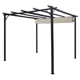 Outdoor Retractable Steel Pergola with Canopy