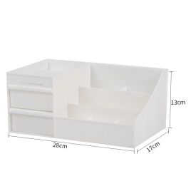 Multi-Purpose White Makeup Storage Box Drawers Organizer 28x17x13cm