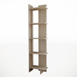 Industrial 5-Tier Corner Bookshelf Shelf Unit, Grey