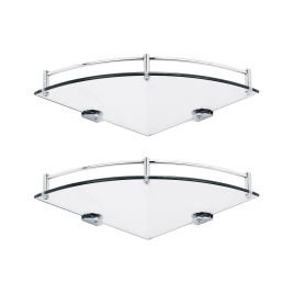 Wall Mounted Bathroom Glass Corner Shelf 24X13.75CM