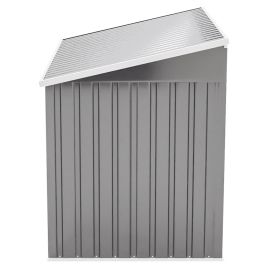Steel Trash Can Recycle Bin Enclosure Storage Shed, Grey