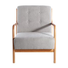 Wood Single Sofa Lounge Chair With Cushion