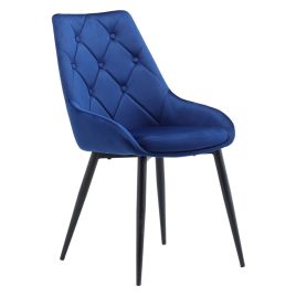 Blue Set Of 2 Dining Chair With Velvet Upholstery