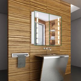 65cm W Double Door Bathroom Mirror Cabinet