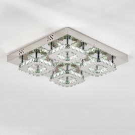 Square Large-size Glamourous Crystal LED Ceiling Light