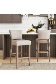 Set of 2 Linen Bar Stool