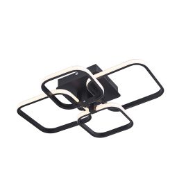 4-Head LED Ceiling Light Black Frame Chandelier Lamp