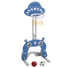 2-In-1 Adjustable Kids Basketball Hoop With Football Goal