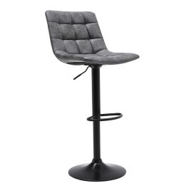 Grey Upholstered Swivel Bar Stools