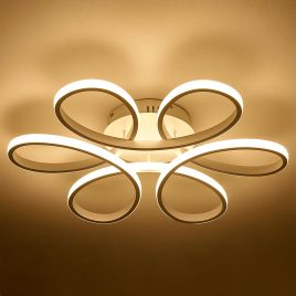 Floral 6 Rings Modern LED Ceiling Light Dimmable With Remote Control