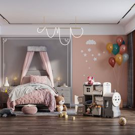 3ft Train-Shaped Kids Toy Storage Shelves Organizer