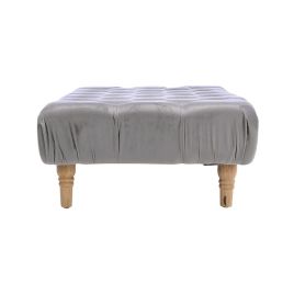 Versatile Light Grey Button-tufted Footstool