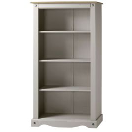 Corona Solid Pine Bookcase Medium - Grey Wax 