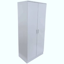 Wardrobe - SLEEK 2 Door Wardrobe White 80cm