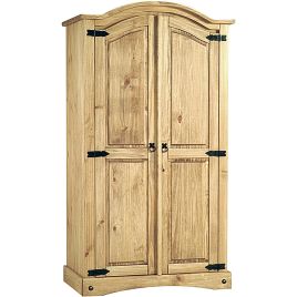 Wardrobe - CARLISLE 2 Door Wardrobe Light Pine 102cm