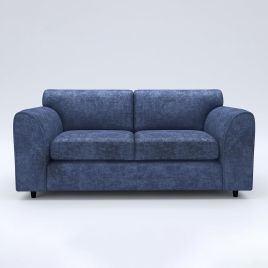 LORVANI Fabric 3 Seater Fullback Sofa - Midnight Blue