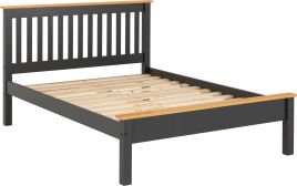 Monaco 5ft Kingsize Bed Low Foot End - Grey Oak Effect