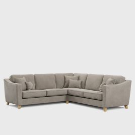 Corner Sofa - KRISTY Fabric 4 Seater Right Hand Facing - Light Beige