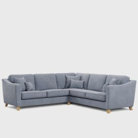 Corner Sofa - KRISTY Fabric 4 Seater Right Hand Facing - Light Blue