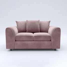 DELANO Plush Velvet 2 Seater Scatterback Sofa - Pink