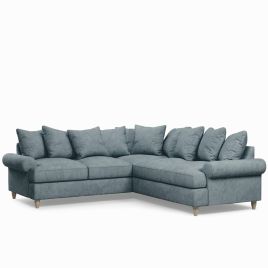 Corner Sofa - LUXE Fabric 4 Seater Right Hand Facing - Blue
