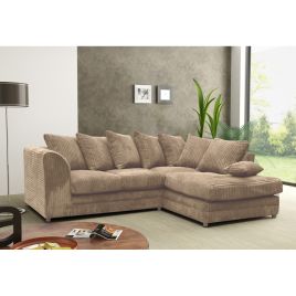 DESMOND Jumbo Cord 4 Seater L Shaped - Right Hand Facing Corner Sofa - Mink