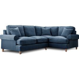 Corner Sofa - RAYONG Fabric 4 Seater Left Hand Facing - Navy