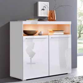 Opulent Orbit Sideboard with 2 Doors in White - 91cm