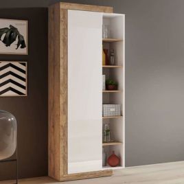 Cynosure Crest Tall Cabinet - White and Oak