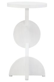 PENWYTHA Abstract Wooden Side Table - White