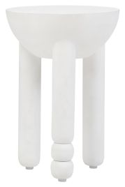 PENWYTHA Round Column Detail Wooden Side Table - White
