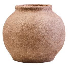 GRENTHRA Round Cotton Mache And Coco Shell Vase - Assorted