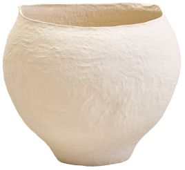 GRENTHRA Cotton Mache Large Outdoor Planter - Cream
