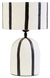 KELMORA Stripe Papier Mache Table Lamp - Black and White